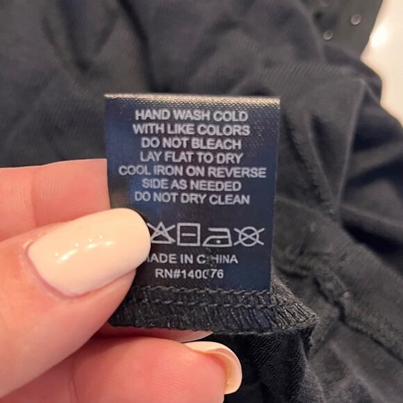 Generation Love Black Quinn Rhinestone Puff Sleeve Top small - Picture 9 of 11